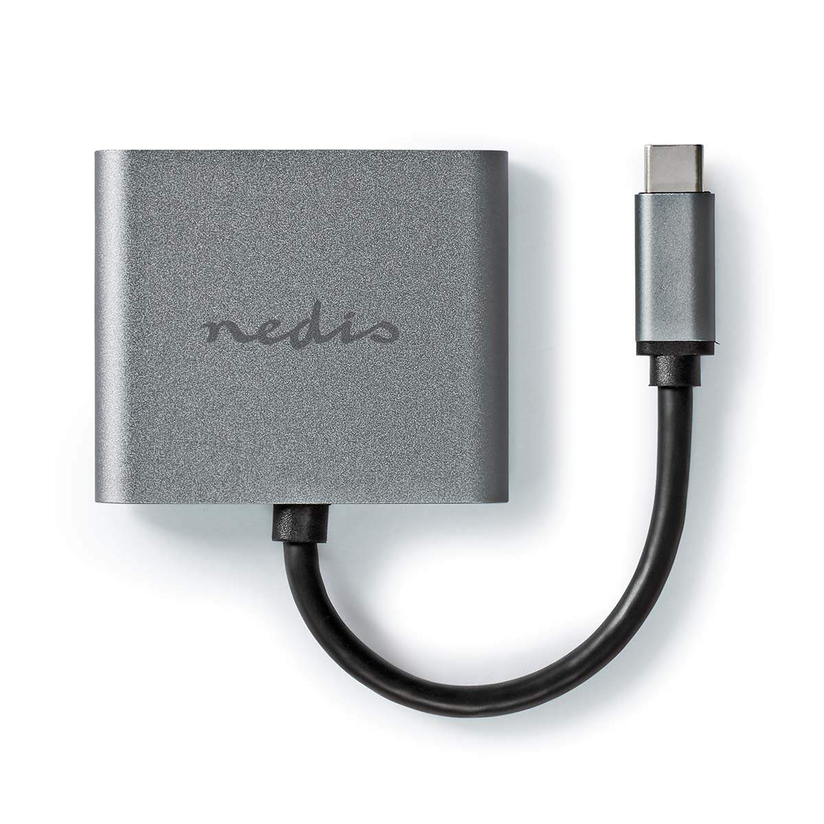 Alternativ bild 1 för Nedis - Videokort - 24 pin USB-C hane till HDMI hona - 10 cm - svart - rund, 4K30Hz stöd