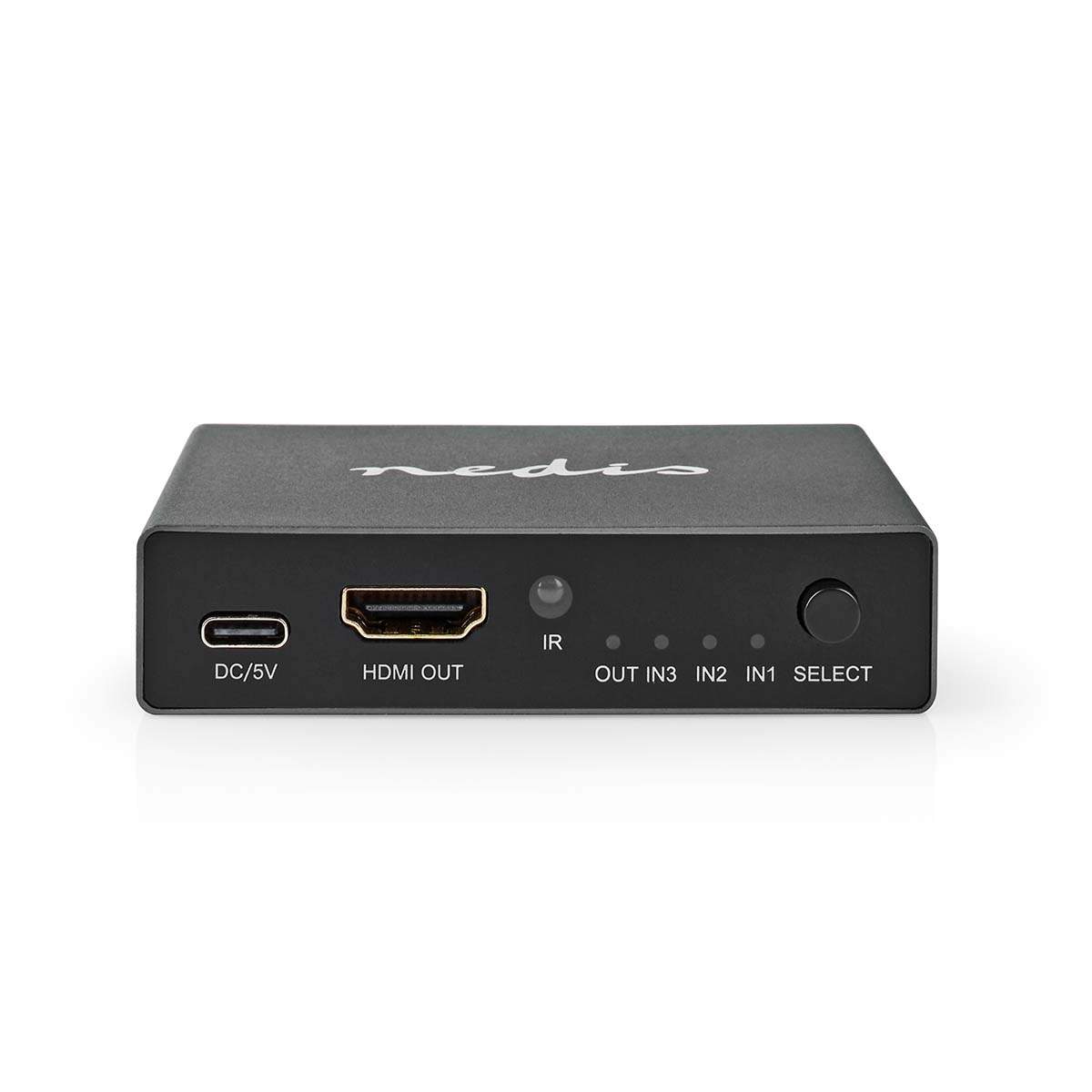 HDMI ™ switch | 3-Port port(s) | 3x HDMI ™ -indgang | HDMI™ Output | 8K@60Hz | 45 Gbps | Fjernstyret | Aluminium | Antracit