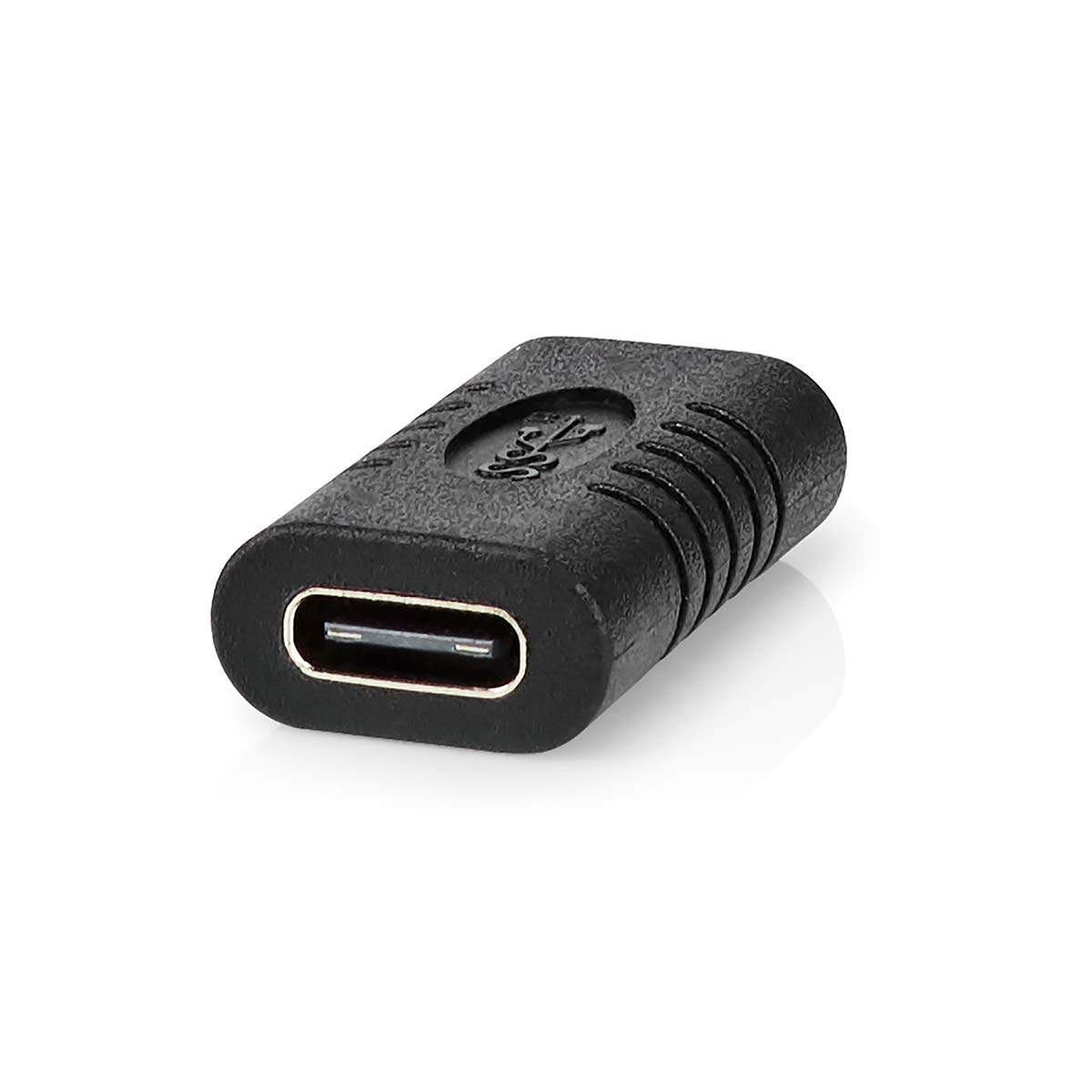 USB-C™ Adapter | USB 3.2 Gen 2 | USB-C™ Hun | USB-C™ Hun | 4K@60Hz | 10 Gbps | Runde | Nikkelplateret | Sort | Konvolut