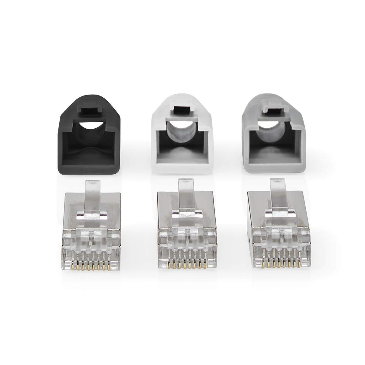 RJ45-kontakt RJ45 Pass Through Solid/strängad FTP CAT6 Rak Guldplaterad 10 st. PVC Grå / Svart / Vit Låda | Hem & Hobby | Pryloteket