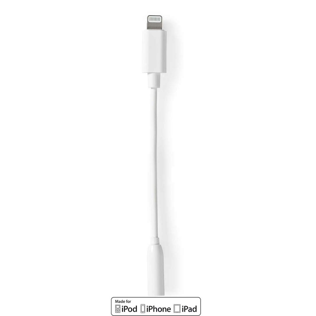 Lightning Adapter Apple Lightning, 8-stifts 3.5 mm Hona Nickelplaterad 0.10 m Rund PVC | Elektronik - Kablar & Adaptrar - Adaptrar & Signalomvandlare - Lightning | Pryloteket