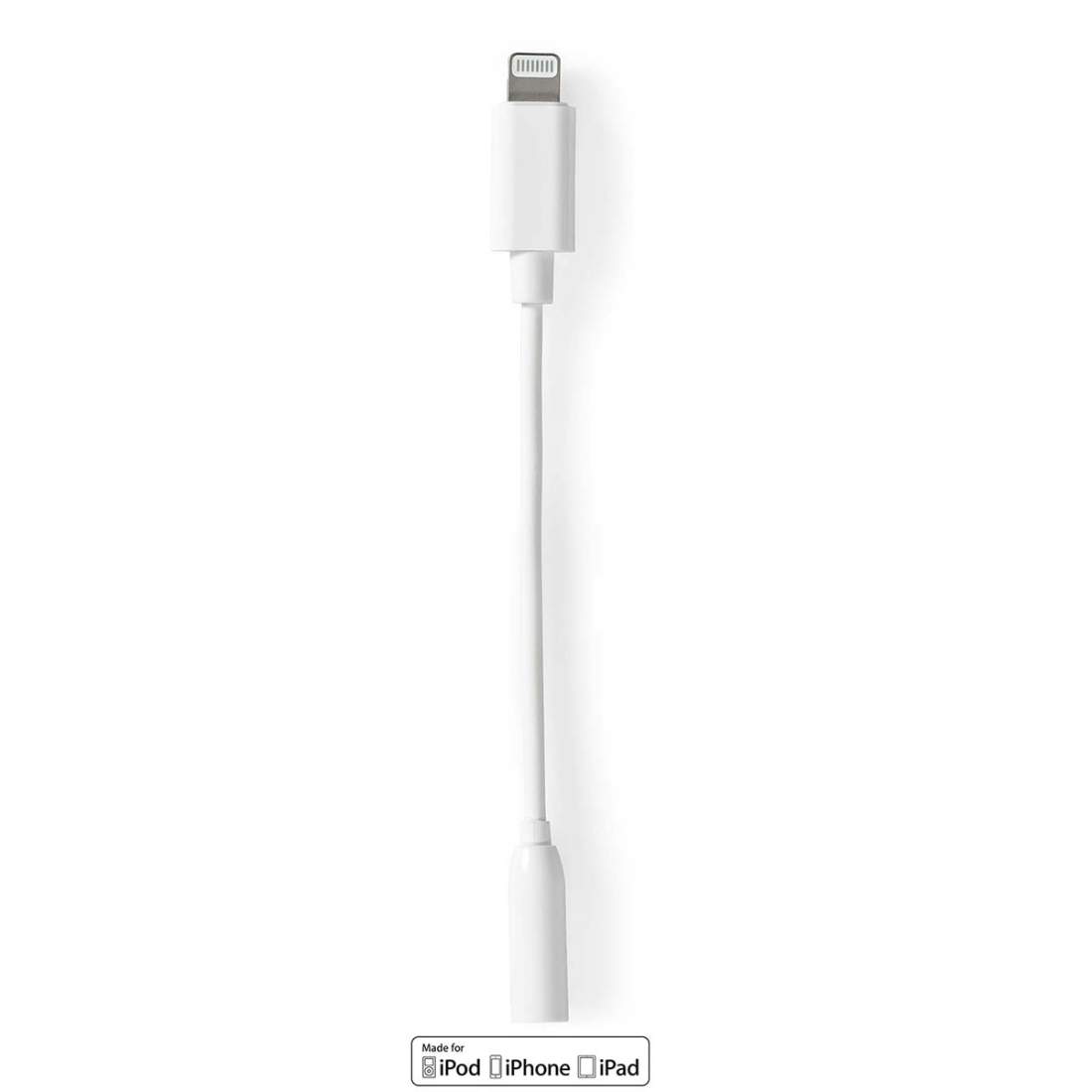Lightning Adapter Apple Lightning, 8-stifts 3.5 mm Hona Nickelplaterad 0.10 m Rund TPE | Elektronik - Kablar & Adaptrar - Adaptrar & Signalomvandlare - Lightning | Pryloteket