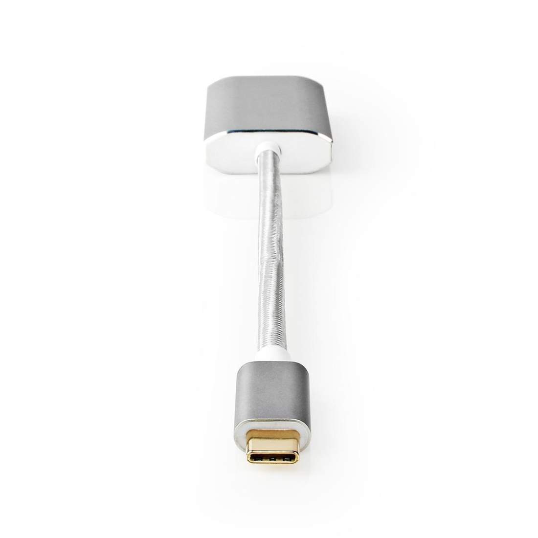 Alternativ bild 1 för Nedis USB-C™ Adapter | USB 3.2 Gen 1 | USB-C™ Hane | Mini DisplayPort Hona | Power delivery | 0.20 m | Rund | Guldplaterad | Flätad / Nylon | Silver | Kartong med täckt fönster