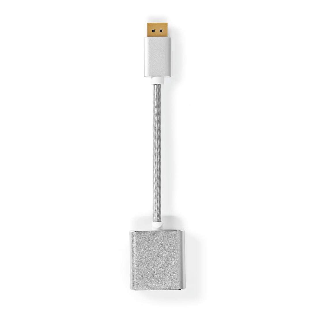 Displayport-kabel DisplayPort Hane DVI-D 24+1-Pin Hona 1080p Guldplaterad 0.20 m Rund Flätad Silver Kartong me | Hem & Hobby | Pryloteket