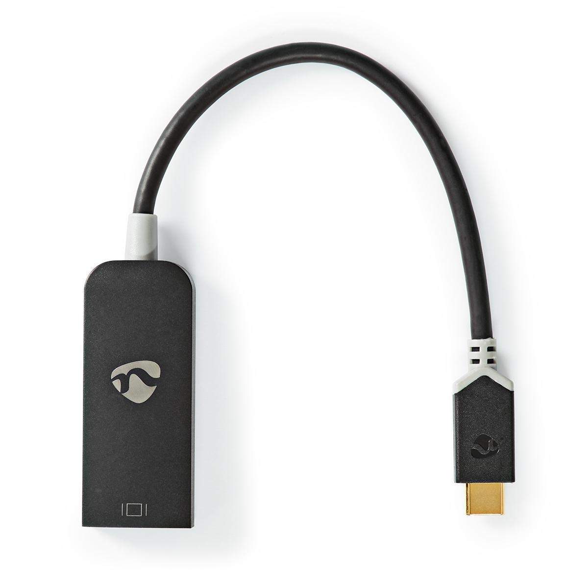 USB-C™ Adapter | USB 3.2 Gen 1 | USB-C™ Han | DisplayPort Hun | 8K@30Hz | 0.20 m | Runde | Guldplateret | PVC | Antracit | Windo