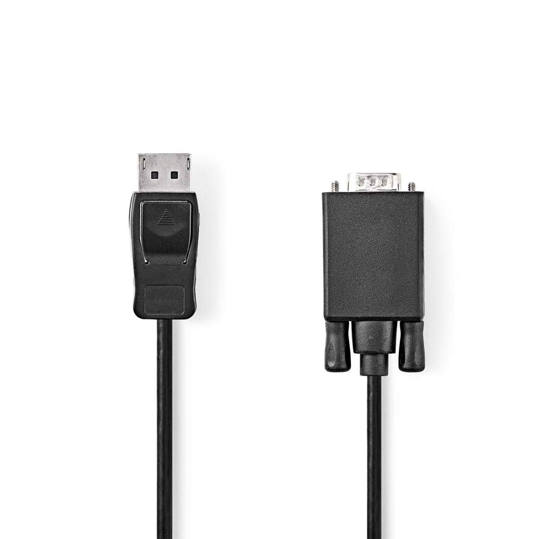 VGA-kabel DisplayPort Hane VGA Hane Nickelplaterad Maximal upplösning: 1080p 2.00 m Rund PVC Svart Låda | Hem & Hobby | Pryloteket