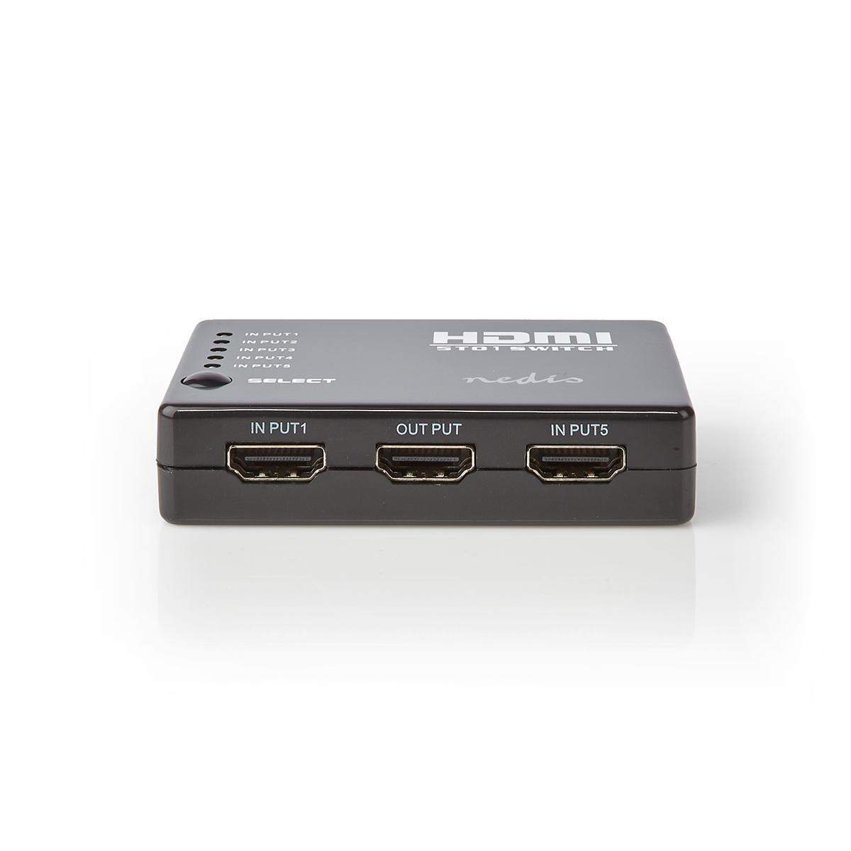 HDMI ™ switch | 5-Port port(s) | 5x HDMI ™ -indgang | 1x HDMI™ Output | 1080p | 3.4 Gbps | ABS | Sort