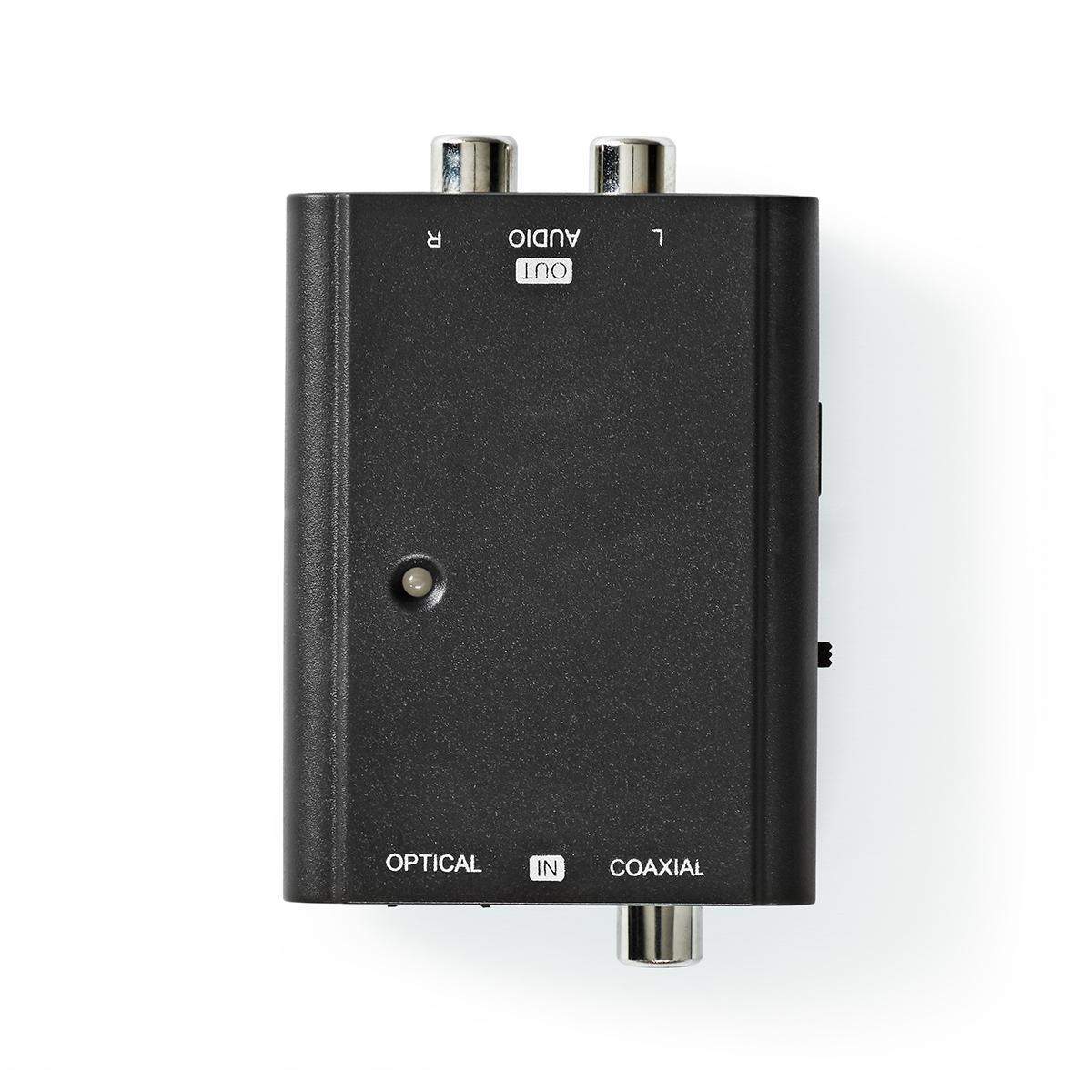 Digital Audio Converter | 1-veje | Tilslutninger indgang: 1x S/PDIF (RCA) Hun / 1x TosLink Hunstik | Tilslutninger udgang: 2x RC