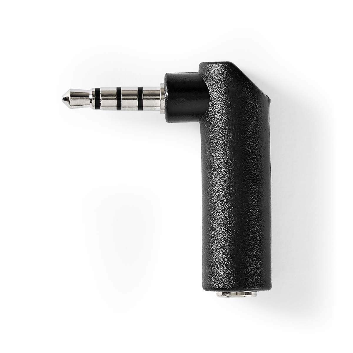 Stereo Audio Adapter 3.5 mm Hane 3.5 mm Hona Nickelplaterad Vinklat 90° Metall Svart 1 st. Låda | Elektronik - Ljud & Bild - Högtalare | Pryloteket