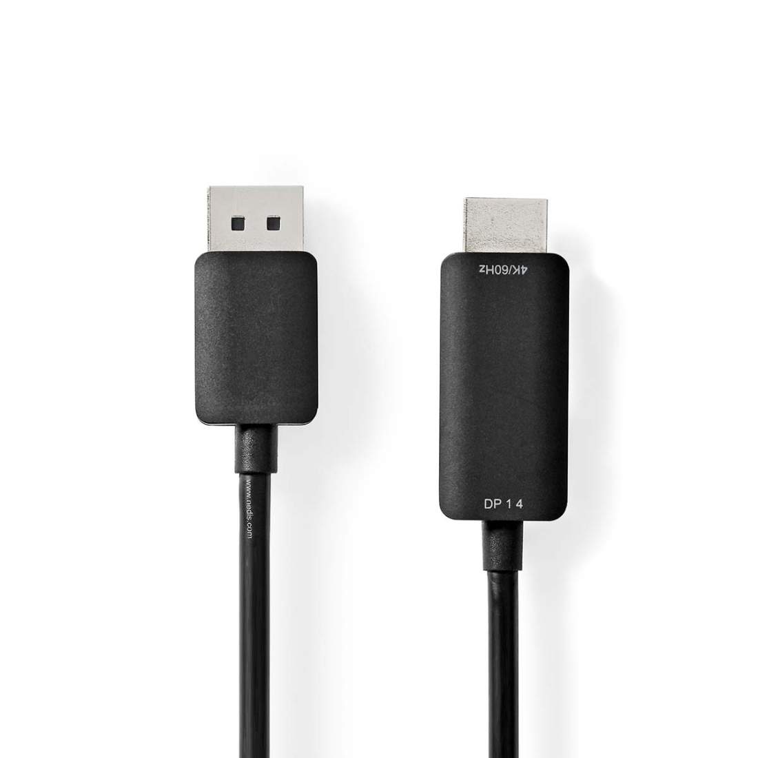 Displayport-kabel DisplayPort Hane HDMI™ Kontakt 4K@60Hz Nickelplaterad 2.00 m Rund PVC Svart Låda | Hem & Hobby | Pryloteket