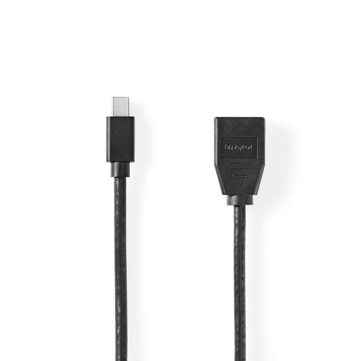 Mini DisplayPort kabel | DisplayPort 1.4 | Mini DisplayPort han | DisplayPort Hun | 48 Gbps | Nikkelplateret | 0.20 m | Runde |