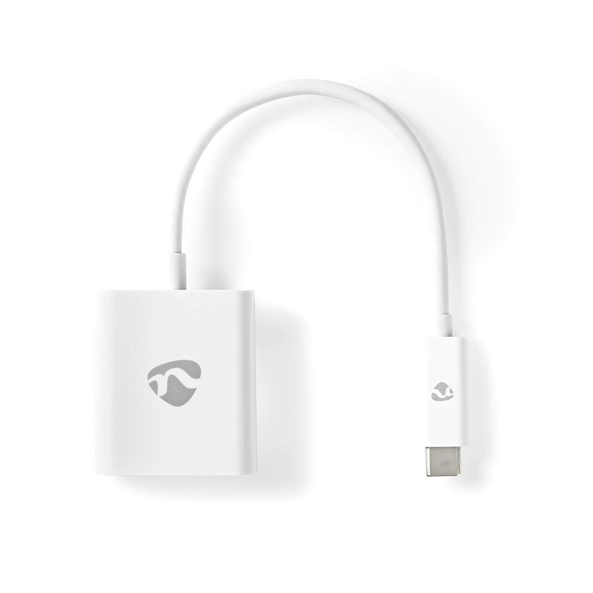 Nedis USB-C™ Adapter | USB 3.2 Gen 1 | USB-C™ Han | VGA Hun | 1080p | 5 Gbps | 0.20 m | Runde | Nikkelplateret | PVC | Hvid | Plastikpose