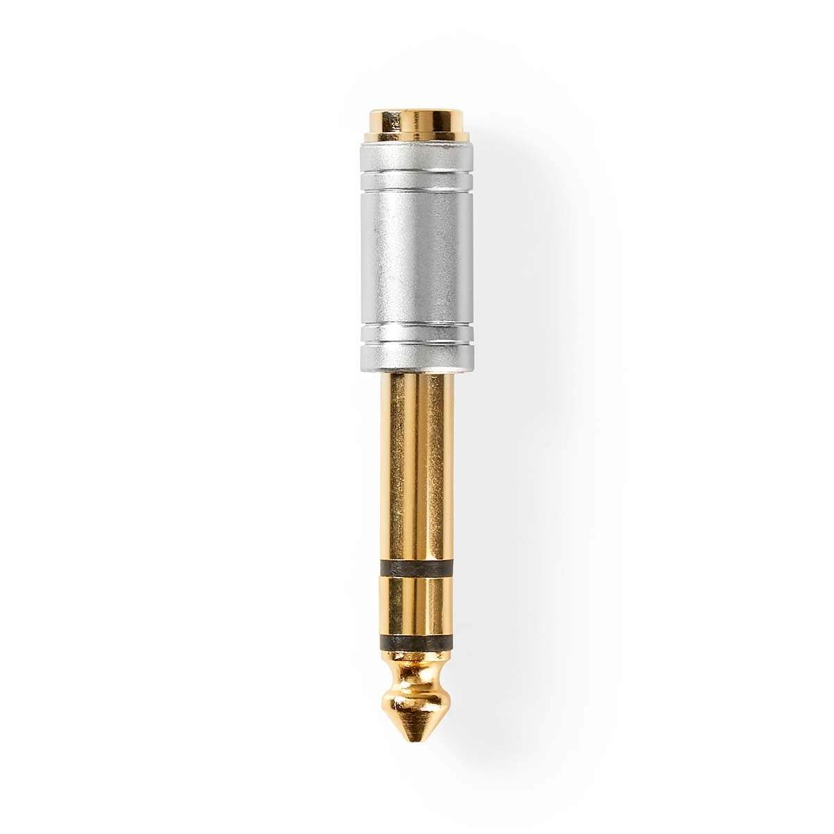 Nedis Stereo Audio Adapter | 6.35 mm Hanstik | 3.5 mm Hunstik | Guldplateret | Lige | Metal | Sølv | 1 stk. | Box