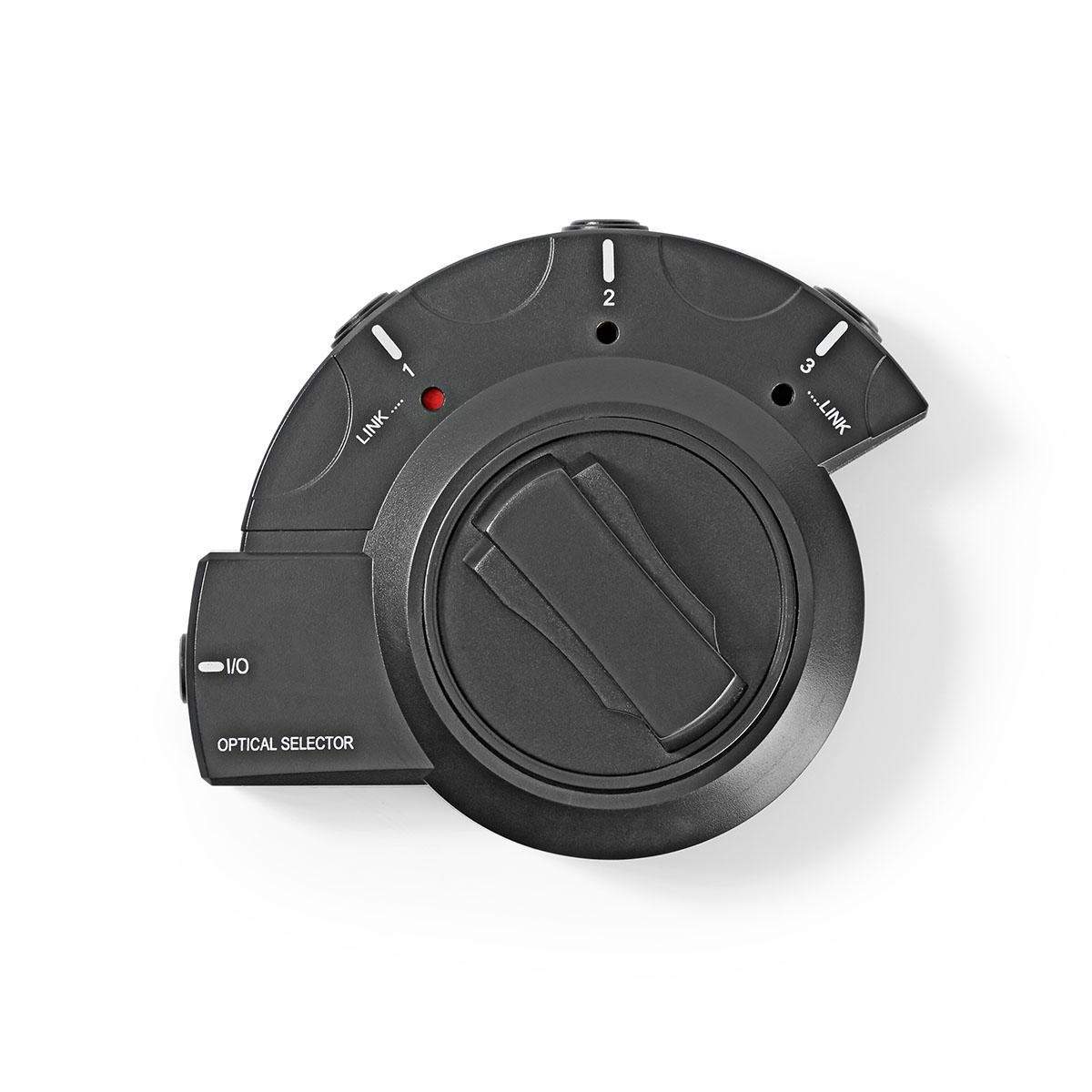Digital Audio Switch | 3-vejs | Tilslutninger indgang: 3x TosLink | Tilslutninger udgang: 1x TosLink | Manual | ABS / PVC | Sort