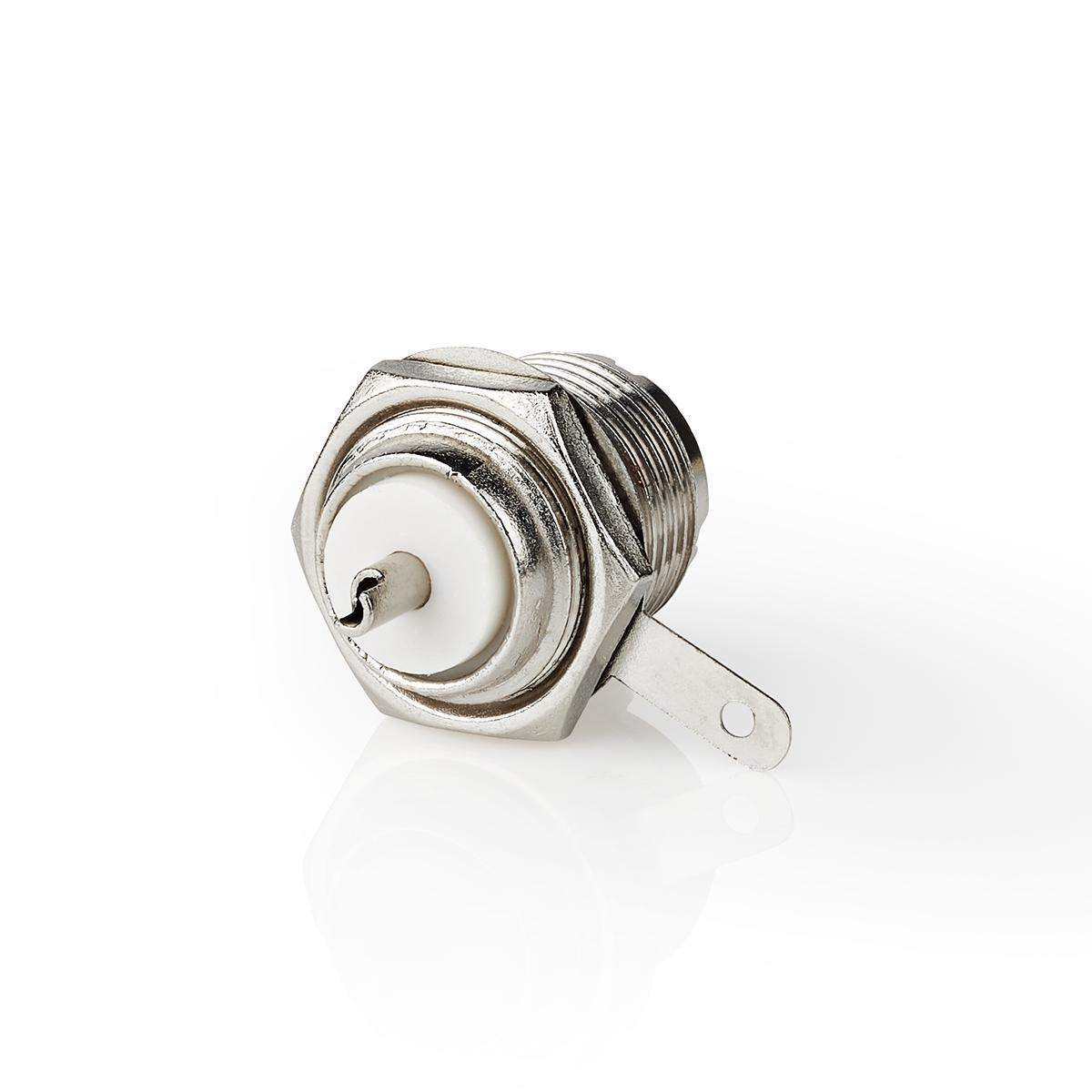 PL259 stik | Lige | Hun | Nikkelplateret | 75 Ohm | Chassis | Kabeldiameter: 5.0 mm | Metal | Sølv | 25 stk. | Plastikpose