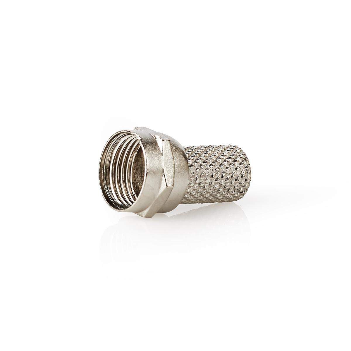 F-Connector | Lige | Han | Nikkelplateret | 75 Ohm | Slå til | Kabeldiameter: 7.0 mm | Zinc Alloy | Sølv | 25 stk. | Konvolut