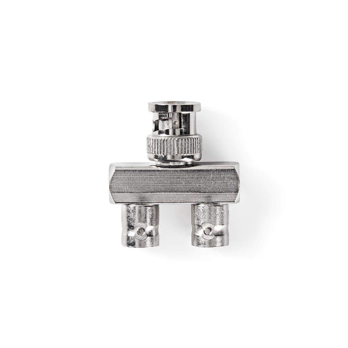 Nedis - BNC-adapter | BNC Han | 2 x BNC Hun | Nikkelplateret | 50 Ohm | Splitter | Metal | Sølv | 10 stk. | Plastikpose - CVGP01946ME