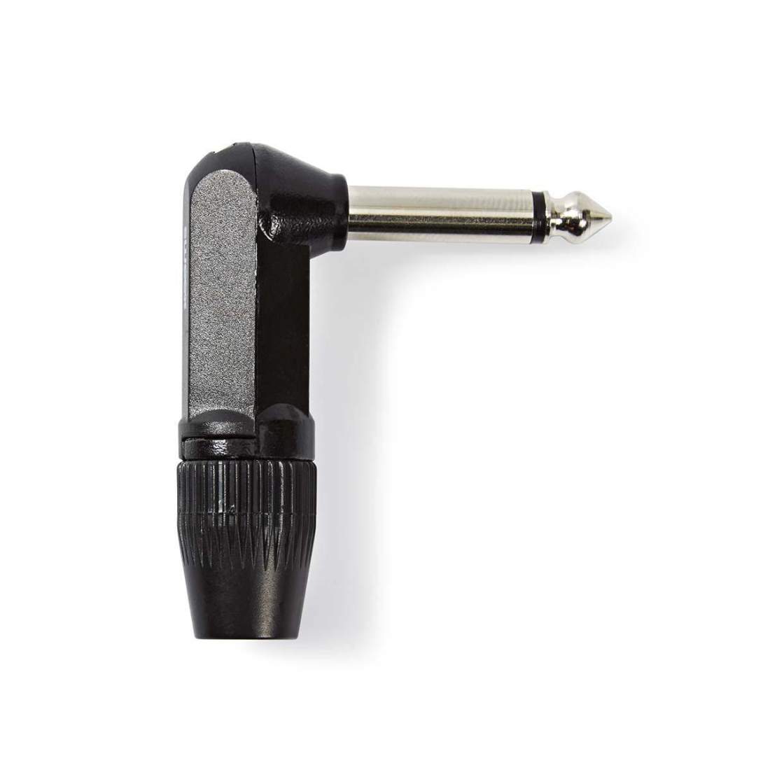 ljudkontakt Vinklat Hane Nickelplaterad Löda Kabel input diameter: 8.0 mm Aluminium Svart Plastpåse 1 st. | Elektronik - Kablar & Adaptrar - Kablar | Pryloteket