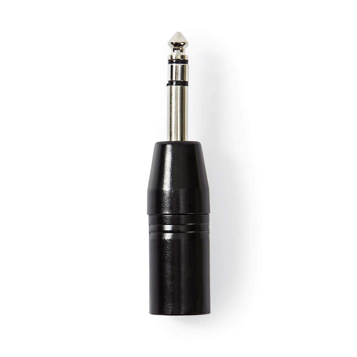 XLR adapter | XLR 3-Pin Hanstik | 6.35 mm Hanstik | Nikkelplateret | Lige | Metal | Sort | 1 stk. | Plastikpose