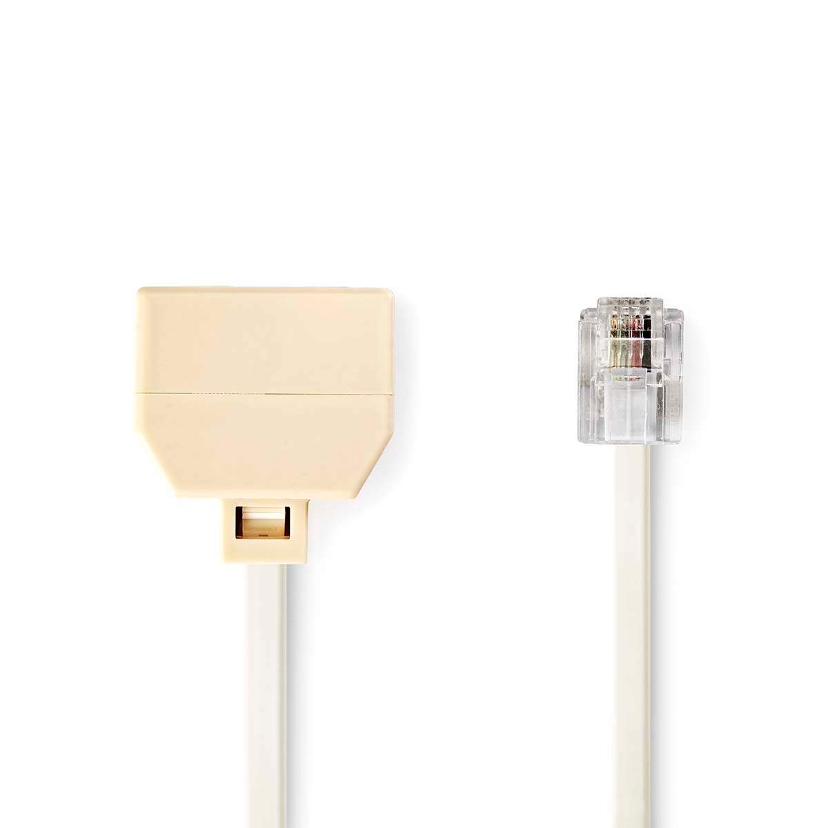 Telecom förlängningskabel RJ11 Hane 2x RJ11 (4/6) Hona 2.00 m Kabelns utformning: Platt Kabeltyp: RJ11 Elfenben | Hem & Hobby | Pryloteket