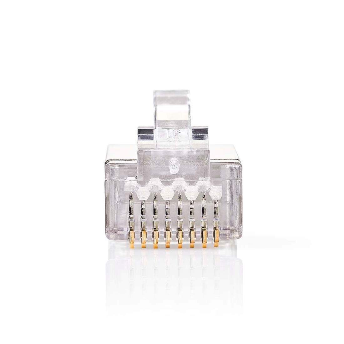 RJ45-kontakt Hane Solid STP CAT5 Rak Guldplaterad 10 st. PVC Transparent Låda | Elektronik - Kablar & Adaptrar - Kablar | Pryloteket