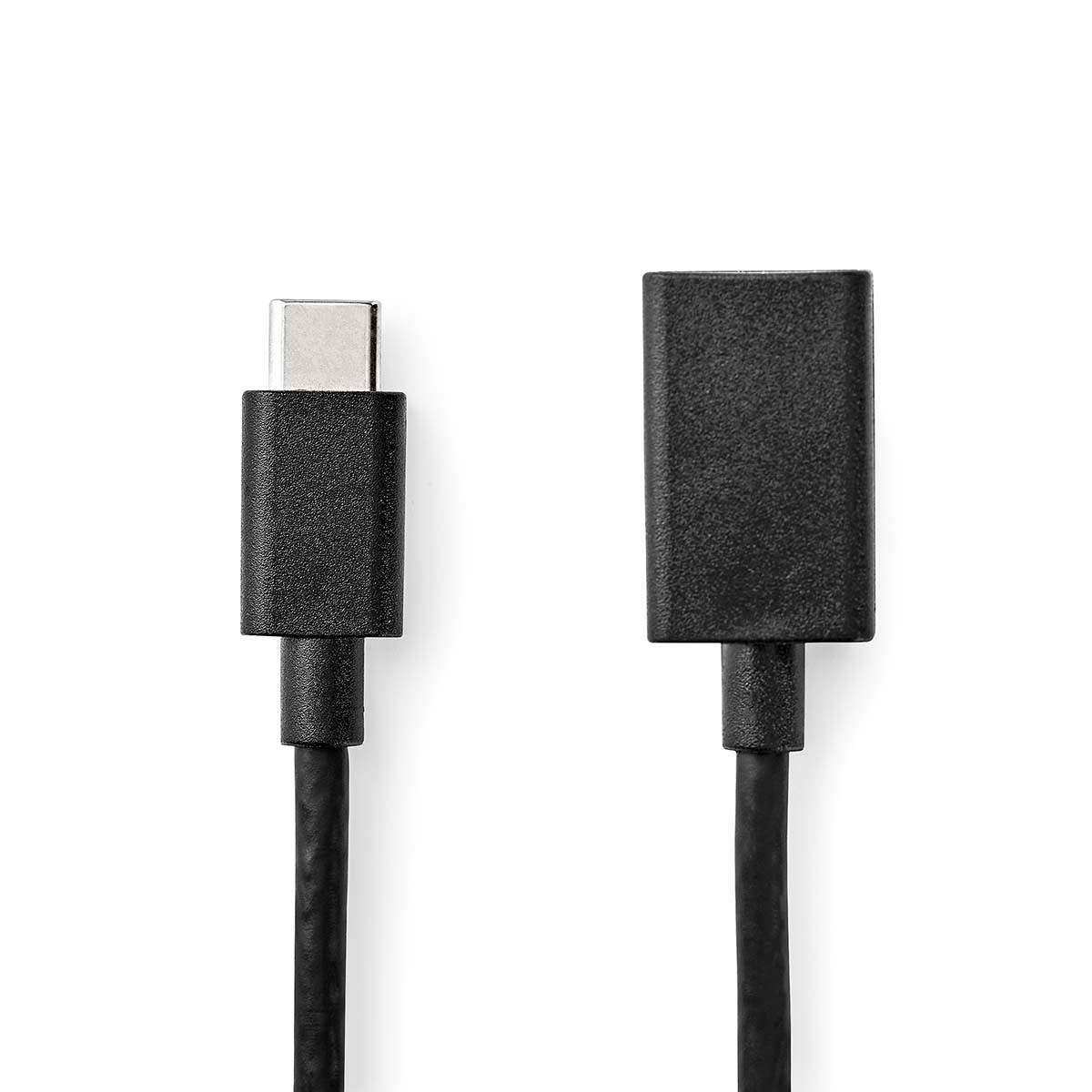 Nedis USB-C™ Adapter | USB 3.2 Gen 1 | USB-C™ Han | USB-A Hun | 5 Gbps | 0.15 m | Runde | Nikkelplateret | PVC | Sort | Box