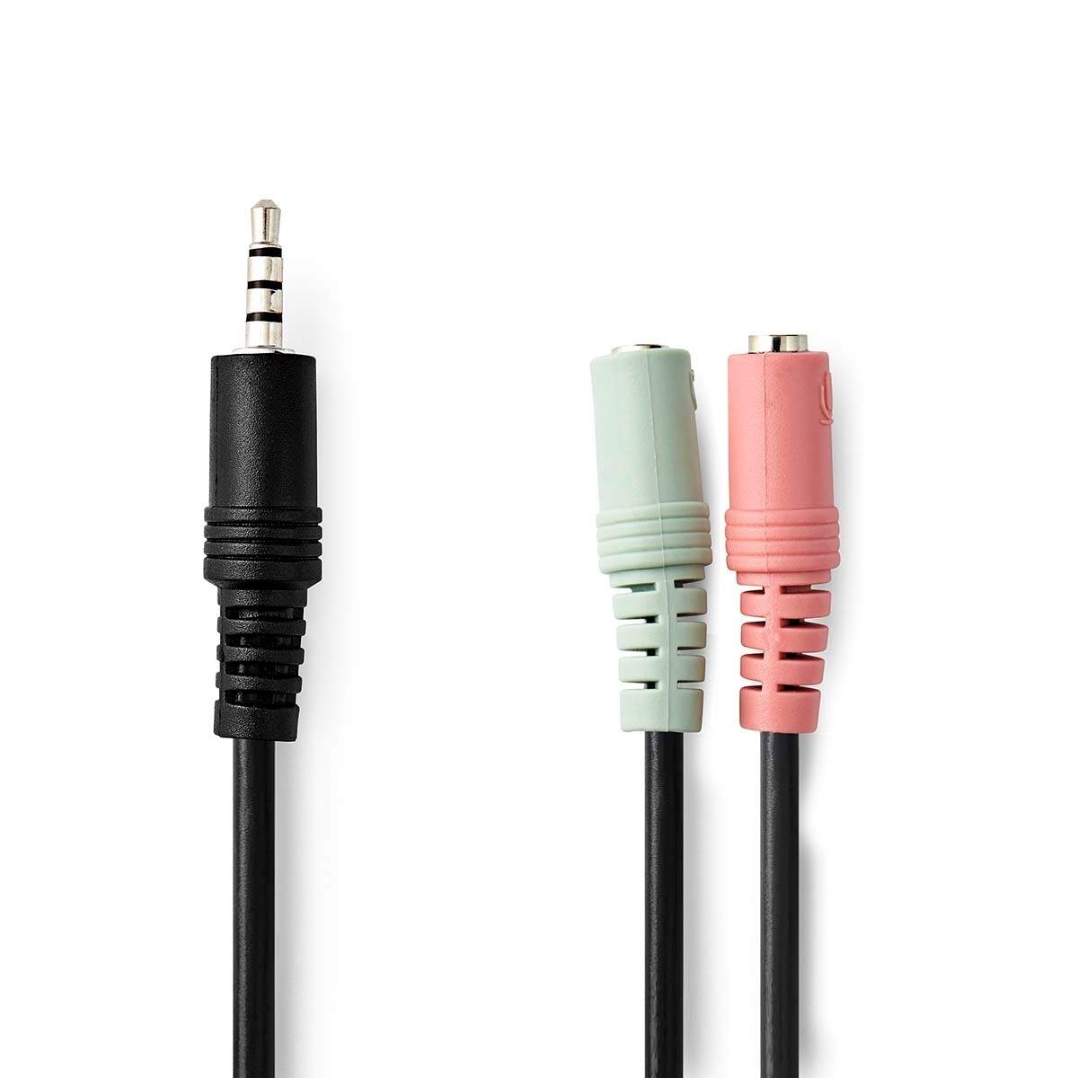 Stereo Audio kabel | 3.5 mm Hanstik | 2 x 3.5 mm Hunstik | Nikkelplateret | 0.20 m | Runde | Plastikpose