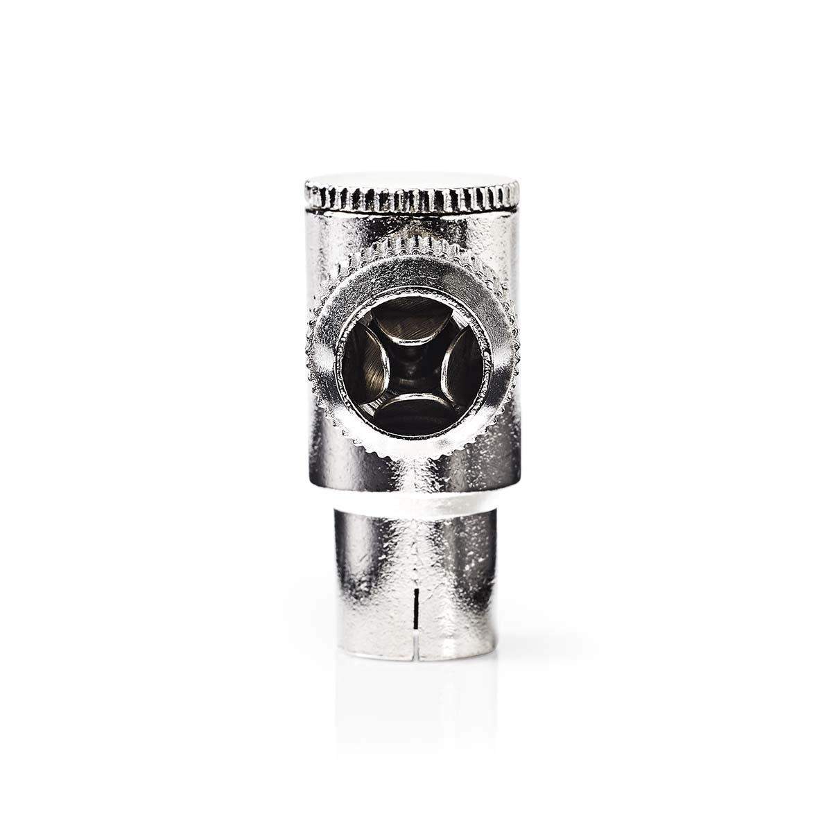 IEC (Coax) Stik | Vinklet | Hun | Nikkelplateret | 75 Ohm | Skru | Kabeldiameter: 7.0 mm | Metal | Sølv | 2 stk. | Plastikpose