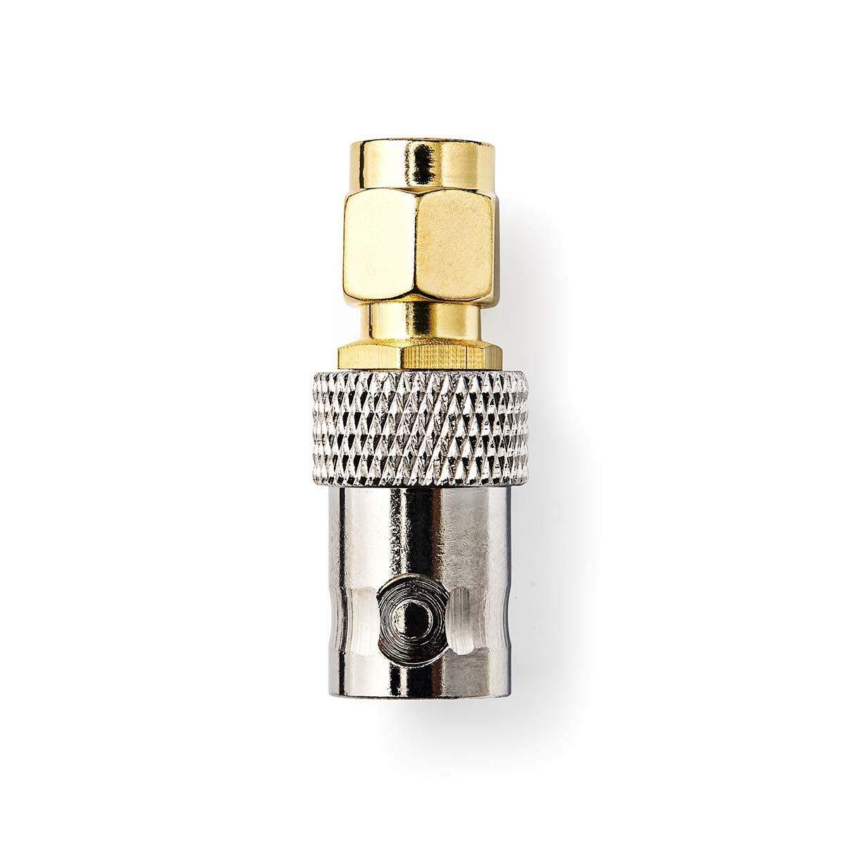 SMA adapter | SMA Han | BNC Hun | Guldplateret | 50 Ohm | Lige | Kobber | Guld | 2 stk. | Konvolut