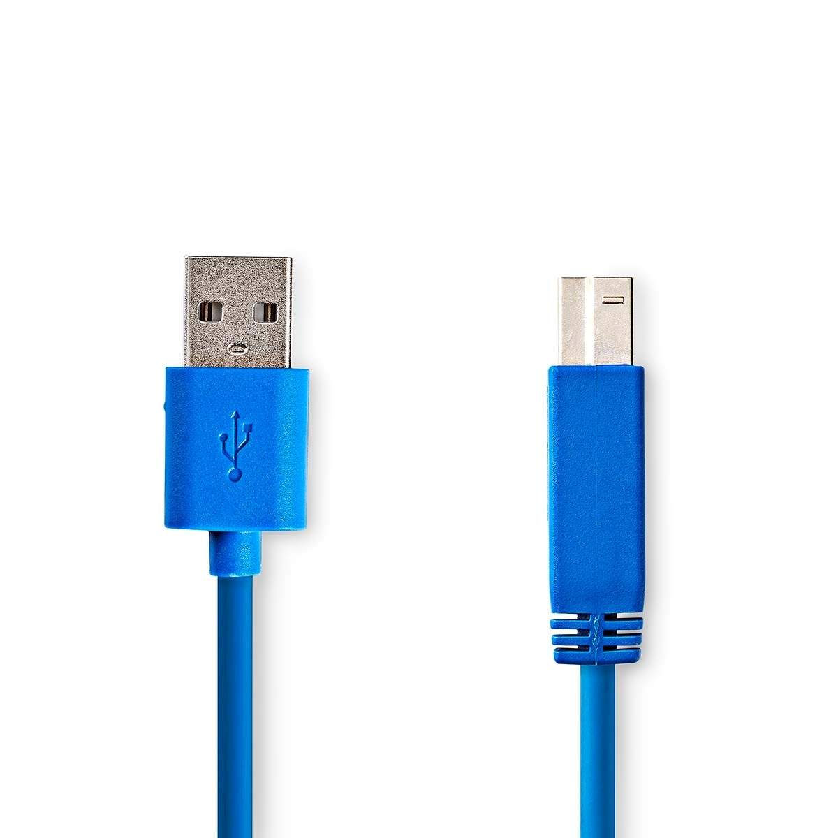 USB-kabel USB 3.2 Gen 1 USB-A Hane USB-B Hane 5 Gbps Nickelplaterad 2.00 m Rund PVC Blå Kuvert | Hem & Hobby | Pryloteket