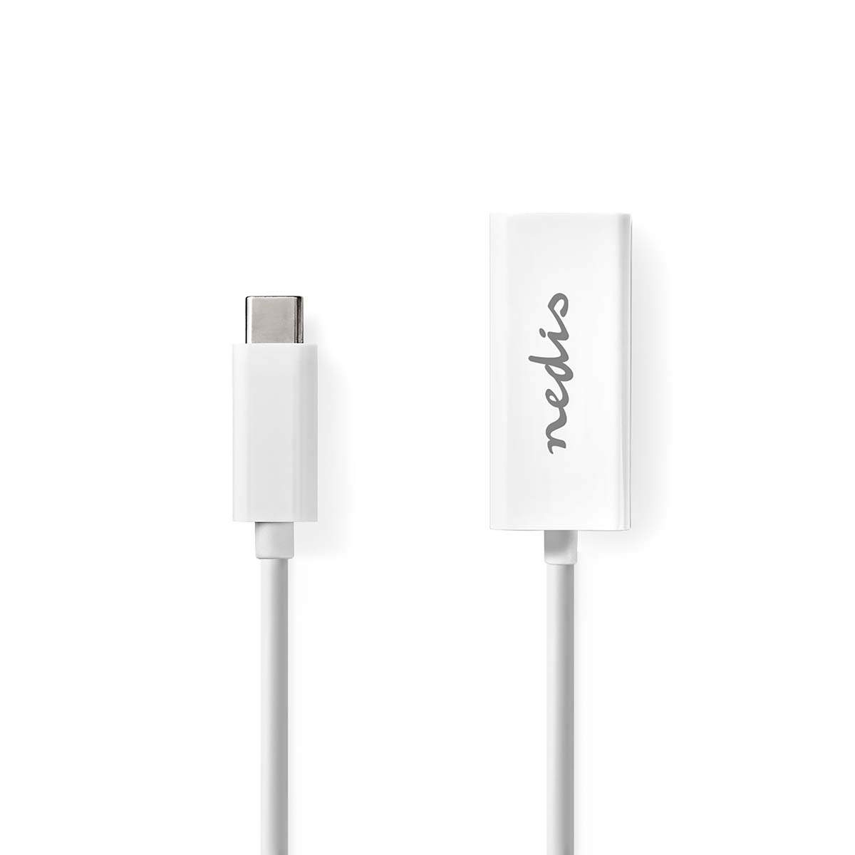 USB-netværksadapter | USB 3.2 Gen 1 | 1000 Mbps | USB-C™ Han | RJ45 Hun | 0.20 m | Runde | Nikkelplateret | Tinkobber | Hvid | K