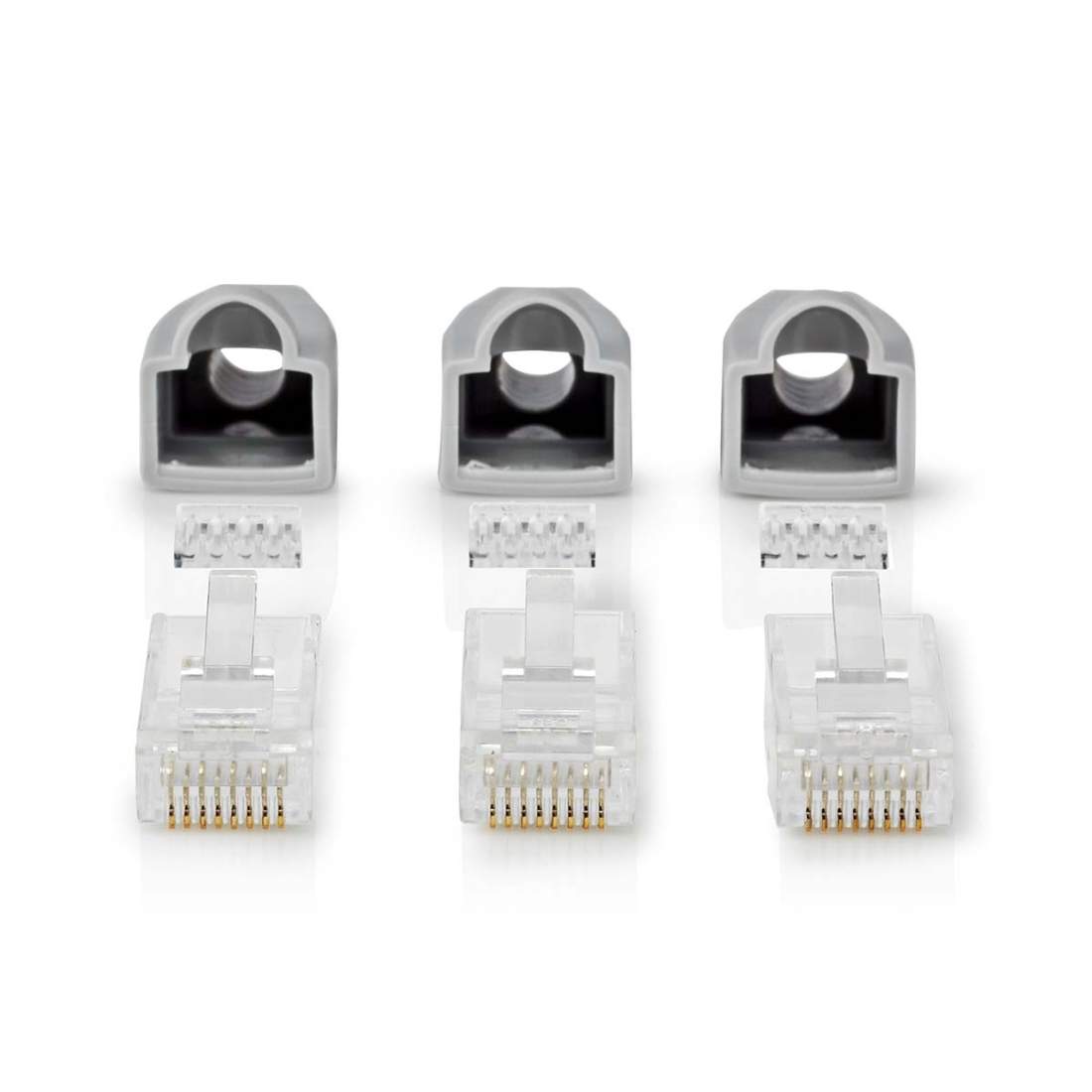 RJ45-kontakt Hane Solid UTP CAT6 Rak Guldplaterad 10 st. PVC Grå Låda | Hem & Hobby | Pryloteket