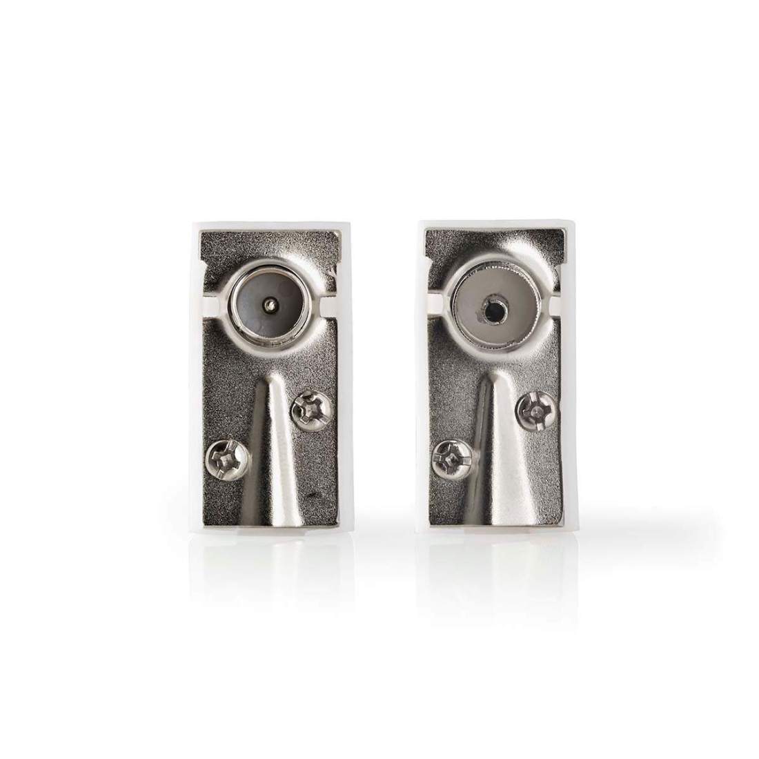 IEC (coax) Vinklat Hane / Hona Nickelplaterad 75 Ohm Skruva Kabel input diameter: 7.0 mm Metall / PVC Vit 2 st | Hem & Hobby | Pryloteket