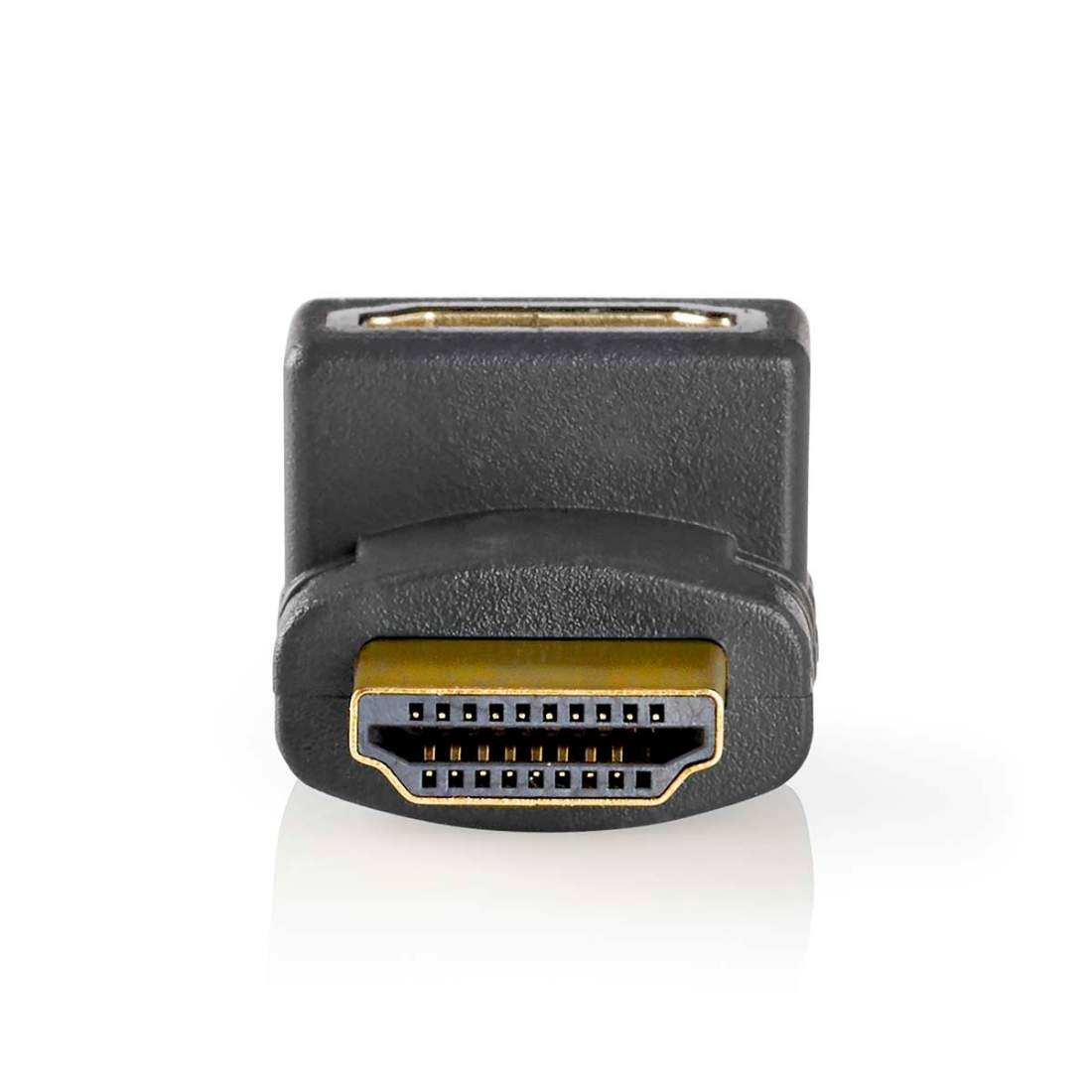 HDMI™ Adapter | HDMI™ Kontakt | HDMI™ Hona | Guldplaterad | Vinklat 270° | ABS | Antracit | 1 st. | Kartong med fönster