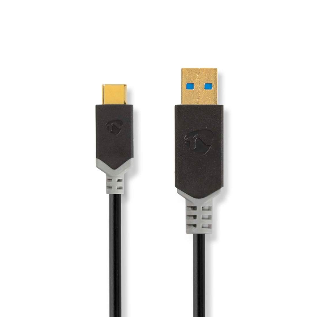 USB-kabel USB 3.2 Gen 1 USB-A Hane USB-C™ Hane 60 W 5 Gbps Guldplaterad 1.00 m Rund PVC Antracit Kartong m | Elektronik - Kablar & Adaptrar - Adaptrar & Signalomvandlare - USB | Pryloteket