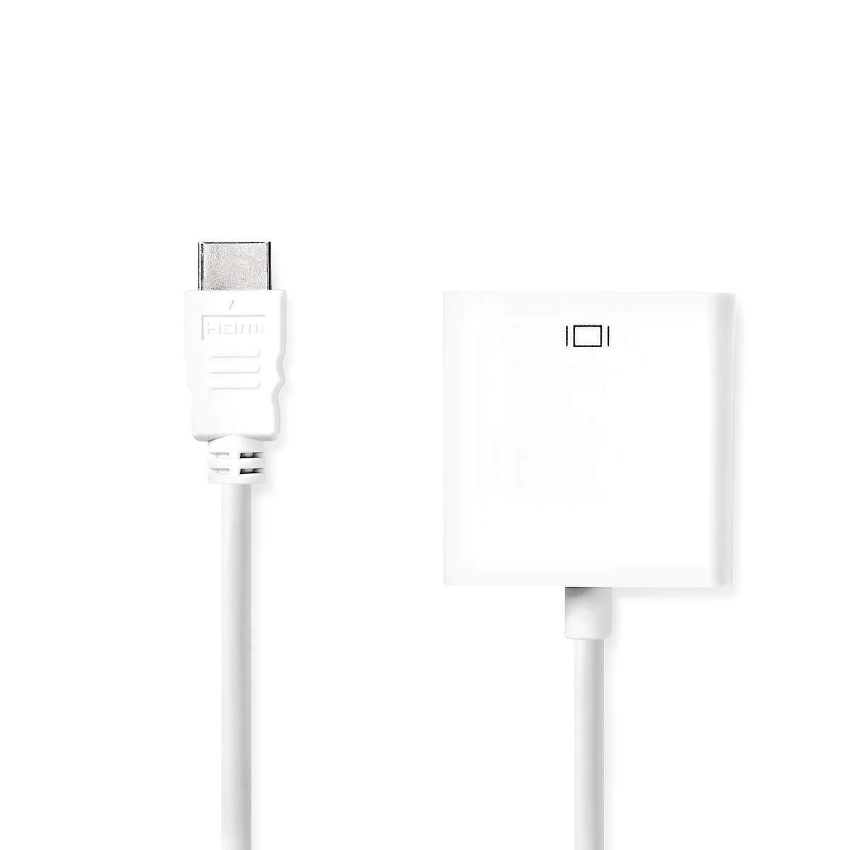 HDMI™ kabel | HDMI™ Stik | VGA Hun / 3.5 mm Hunstik | 1080p | Nikkelplateret | 0.20 m | Lige | PVC | Hvid | Konvolut