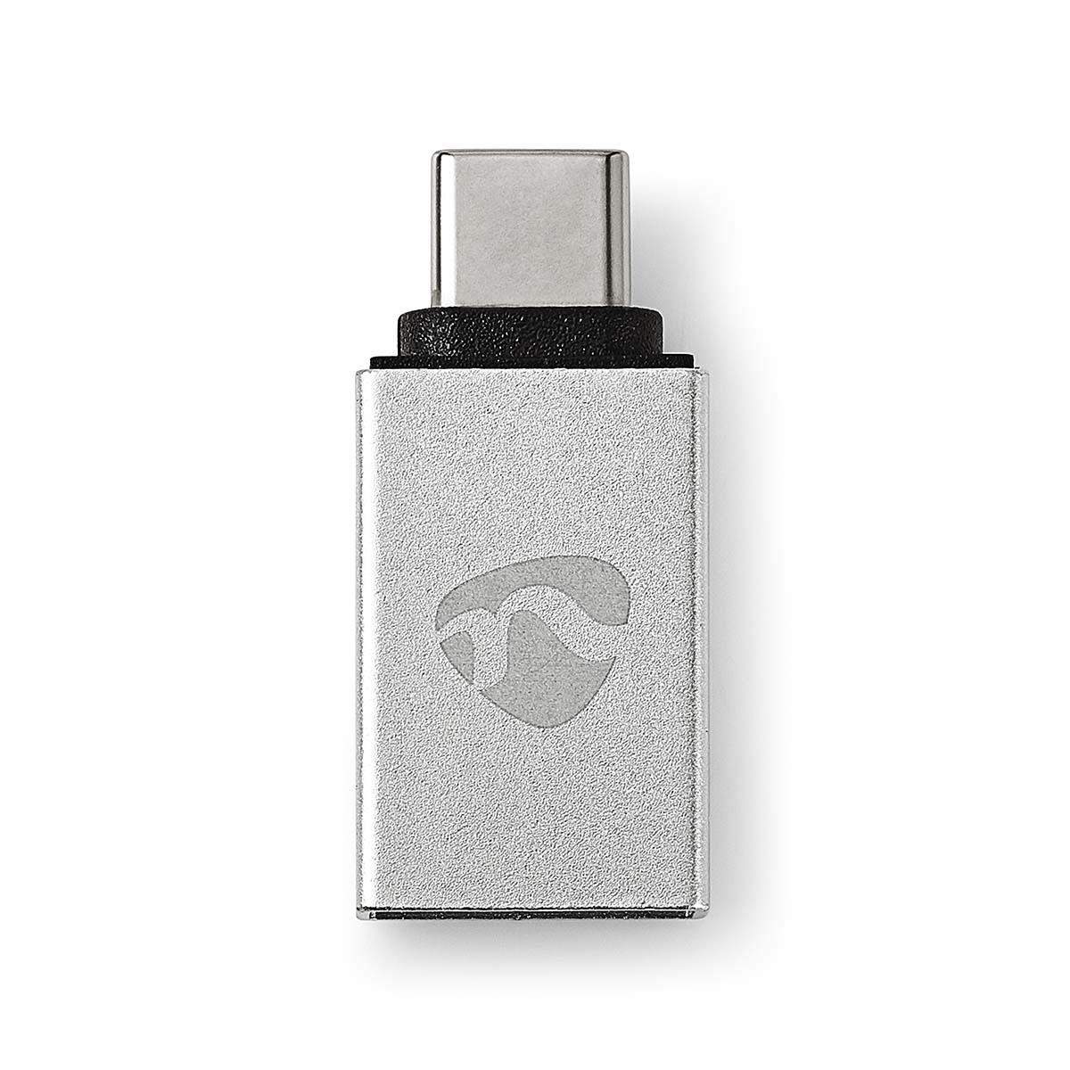 Nedis USB-C™ Adapter | USB 3.2 Gen 1 | USB-C™ Han | USB-A Hun | 5 Gbps | Runde | Nikkelplateret | Sølv | Cover Window Box