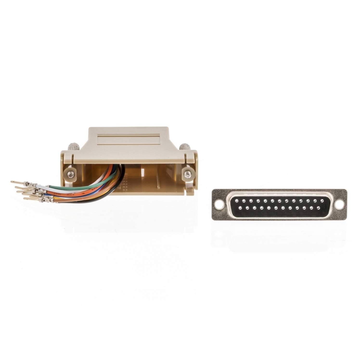 Seriel Adapter D-SUB 25-Pin Hun - RJ45 (8P8C) Hun Elfenbensfarvet