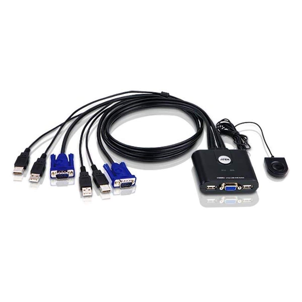 2-Port KVM Switch Svart | Elektronik - Kablar & Adaptrar - Adaptrar & Signalomvandlare - USB | Pryloteket
