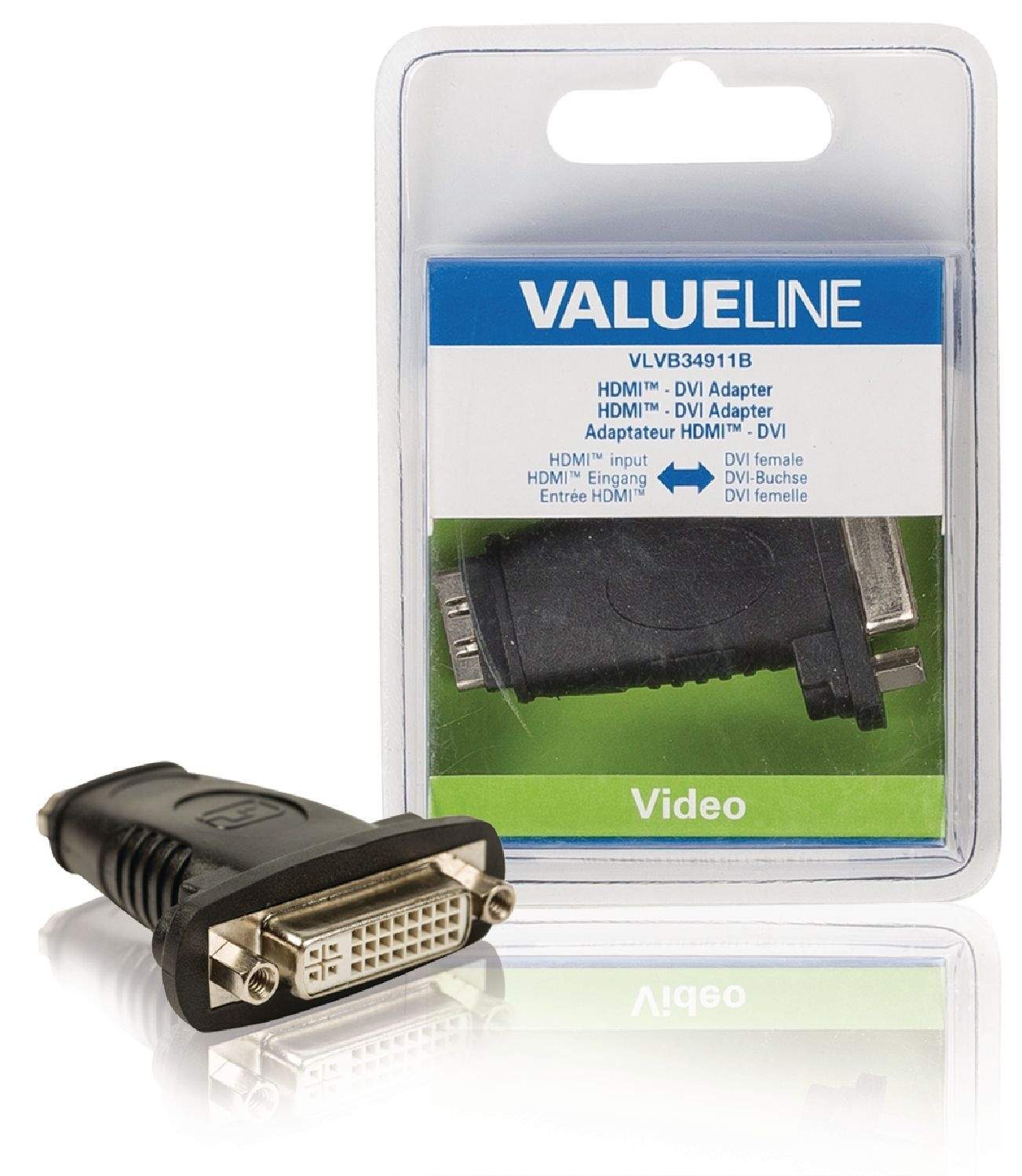 High Speed HDMI Ethernet Sovitin HDMI Naaras - DVI-D 24 + 1-Pin Naaras Musta