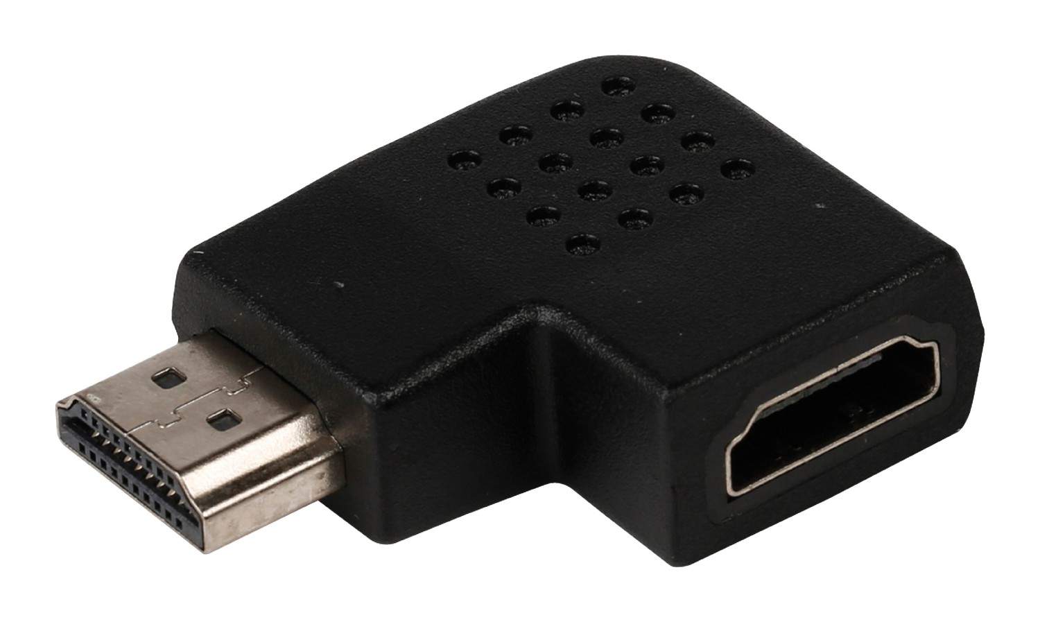 High Speed Hdmi Med Ethernet Adapter Vinkel Venstre HDMI-Stik - HDMI Hun Sort