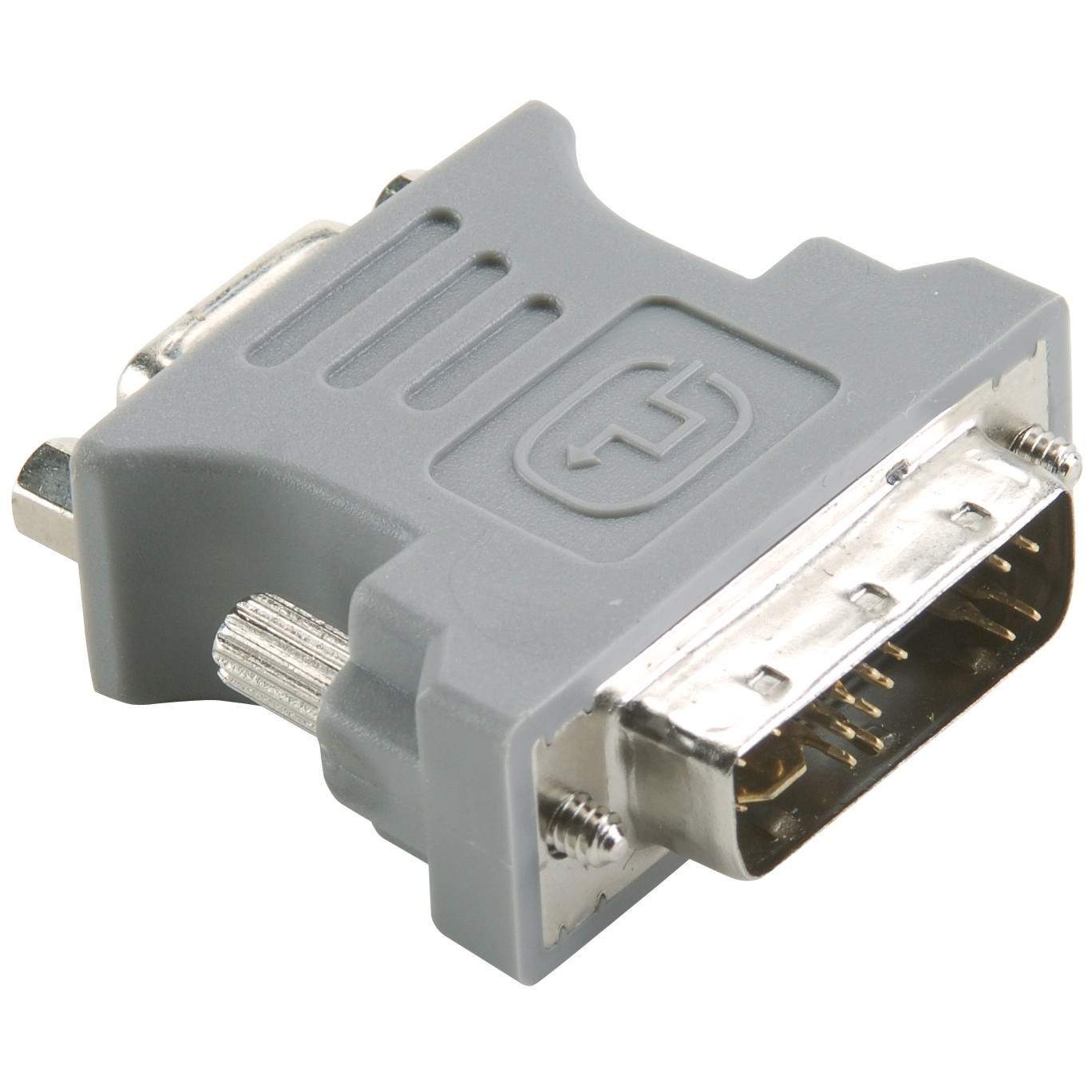 Dvi-Mellemstik DVI-A 12 + 5-Pin Han - VGA Hun Grå