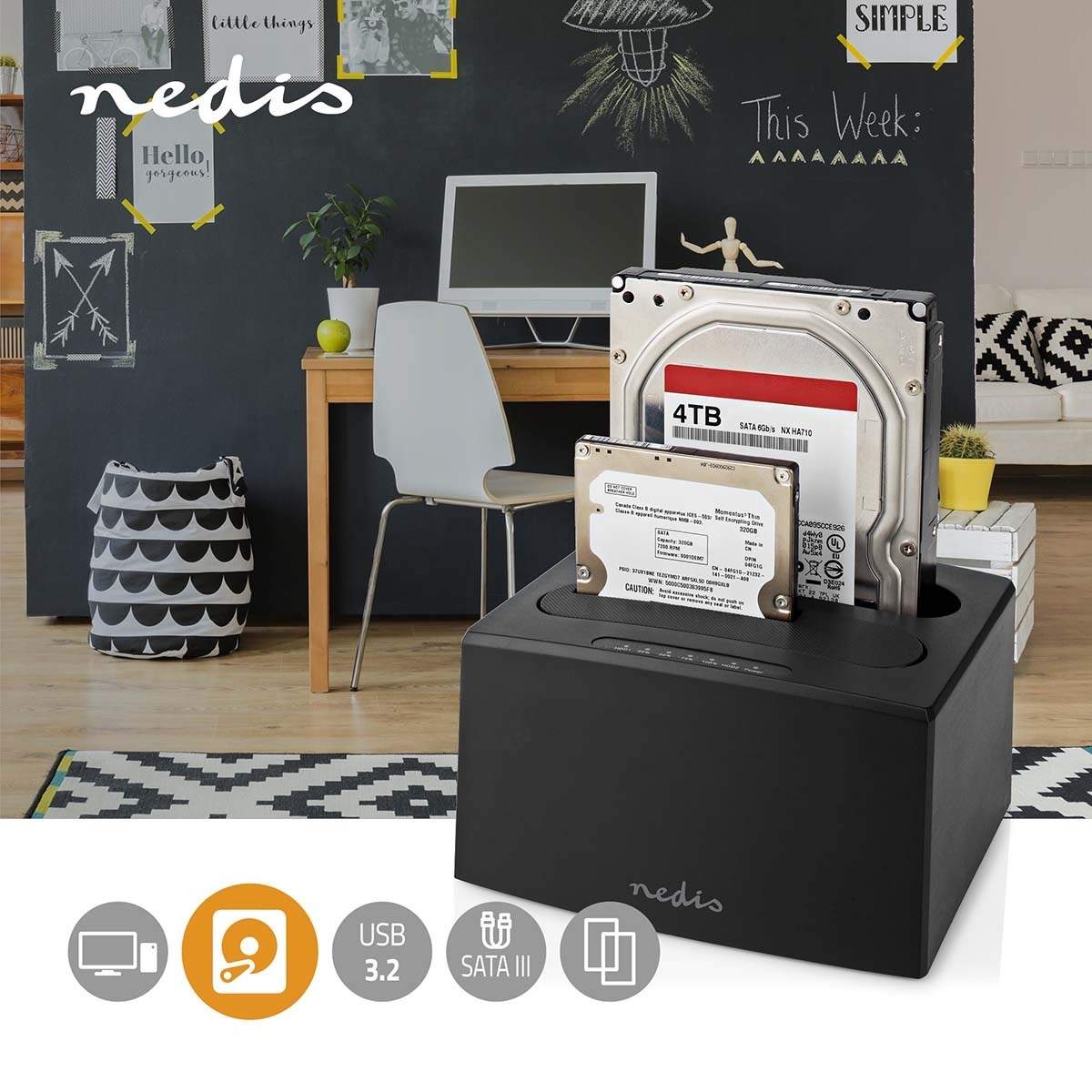 Alternativ bild 1 för Nedis Dockningsstation / USB 3.0 / SATA