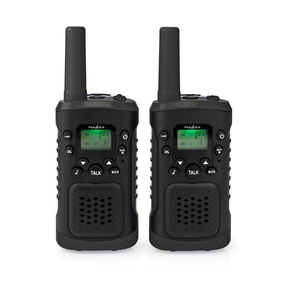 Walkie-talkie Set | 2 Håndsæt | Op til 6 km | Frekvens kanaler: 8 | PTT / VOX | Op til 3 Timer | Hovedtelefonudgang | 2 Headsets