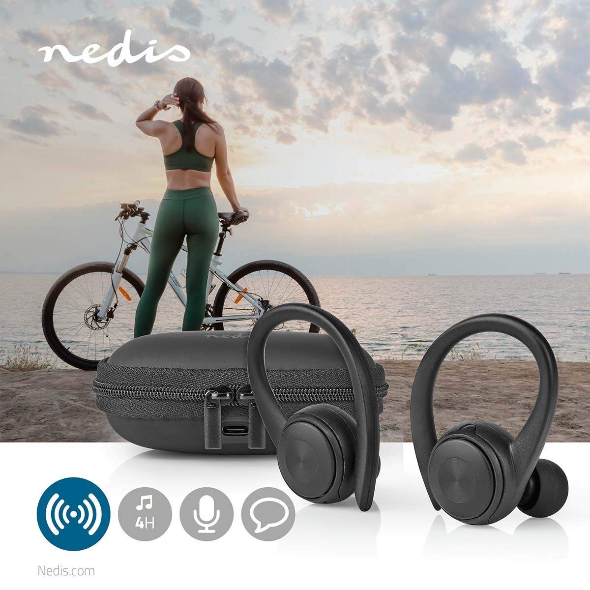 Fuldt Trådløse hovedtelefoner | Bluetooth® | Maksimal batteritid: 4 timer | Truk kontrol | Opladningsholder | Indbygget mikrofon
