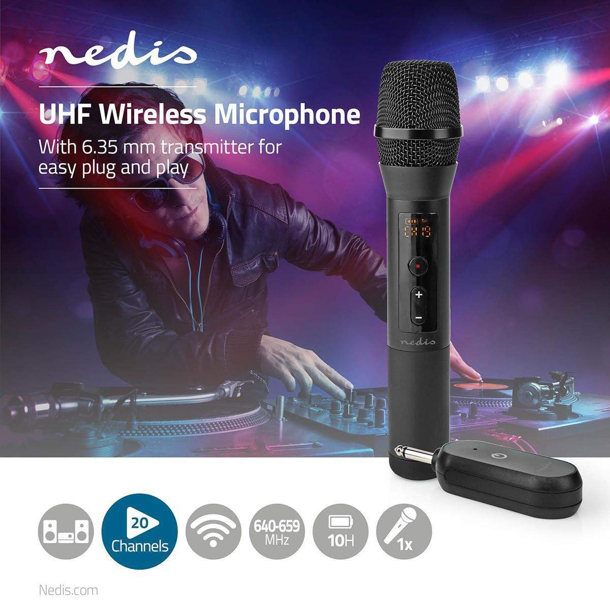 Alternativ bild 1 för Nedis MPWL200BK - wireless microphone system