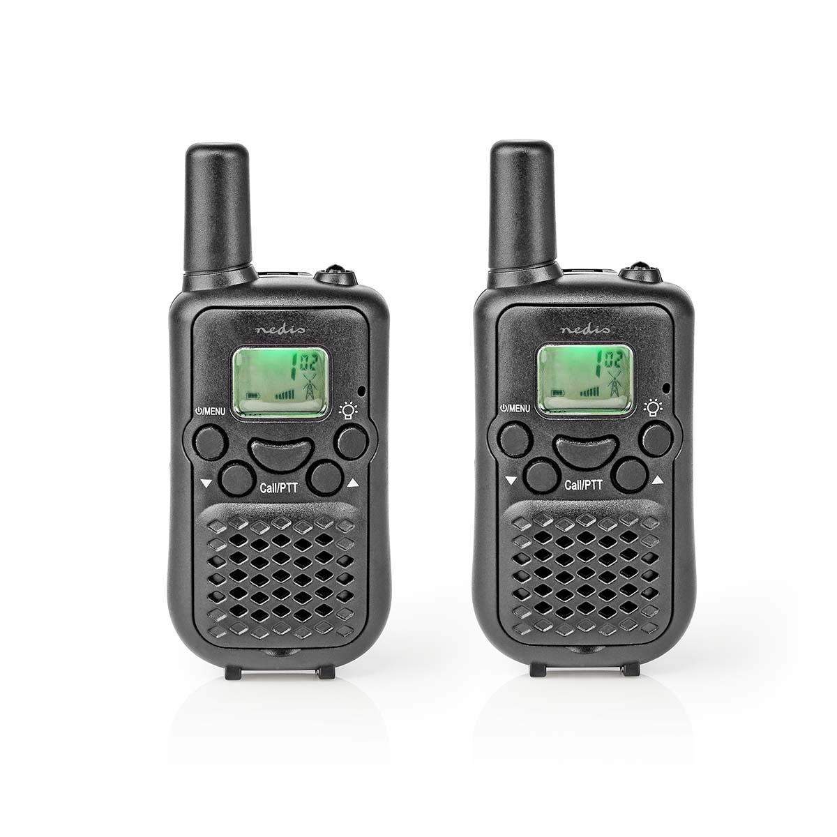 Walkie-talkie Set | 2 Håndsæt | Op til 5 km | Frekvens kanaler: 8 | PTT / VOX | Op til 2.5 Time | Sort