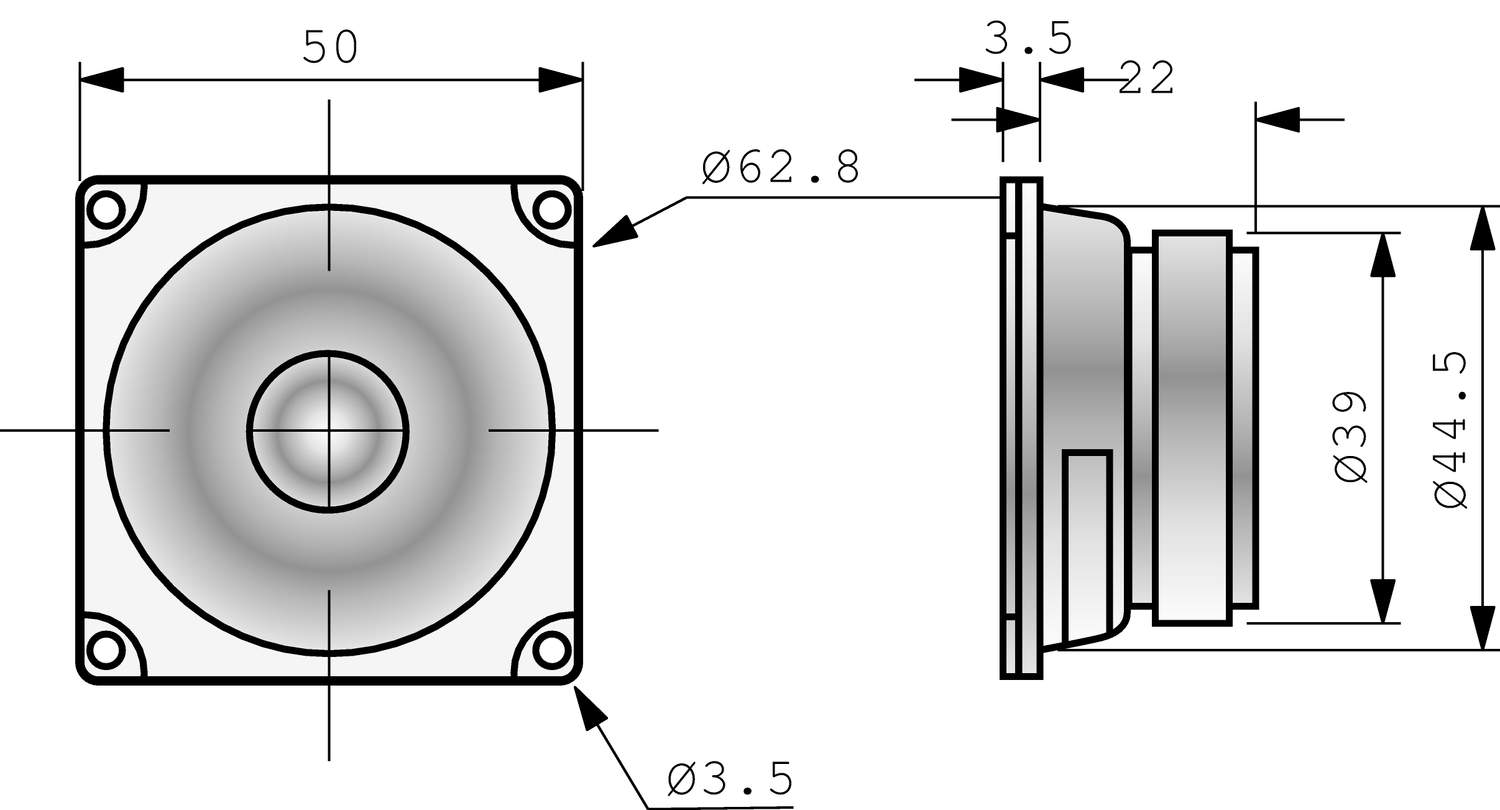 Alternativ bild 1 för Visaton VS-FRWS5/4, 1.0 kanaler, 4 W, 150 – 20000 Hz, 4 O