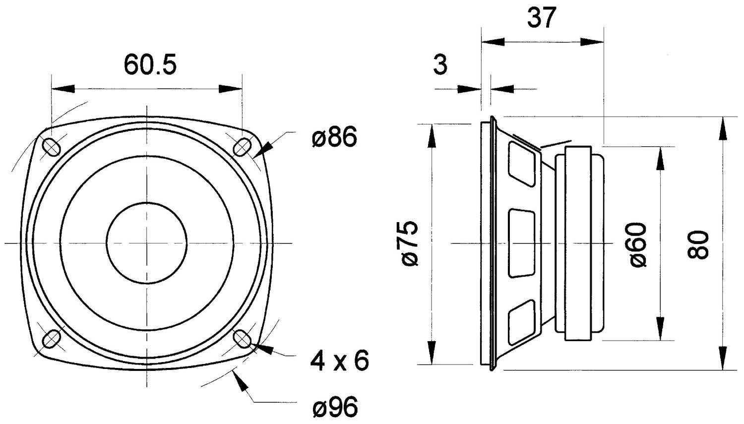 Alternativ bild 1 för Visaton VS-FR8/4, 10 W, 130 - 20000 hz, 4 O, Svart