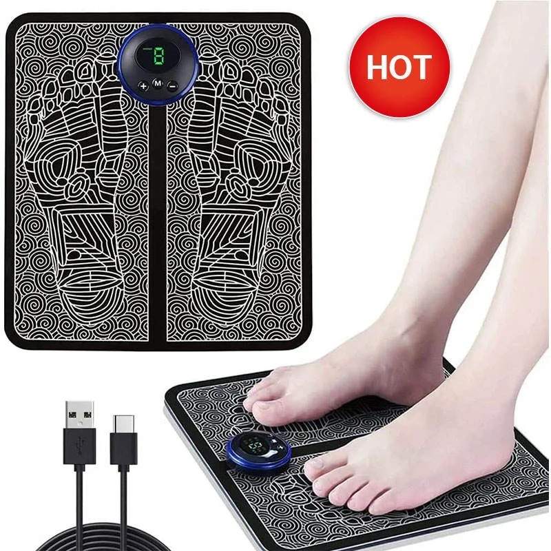 Herzberg HG-04258: EMS Elektrisk Automatisk Fod Massager Mat